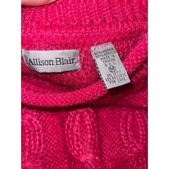 Allison Blair Barbiecore Pink Mohair Wool Blend Pullover Sweater Size Med - Picture 13 of 16